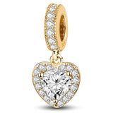 Gold Silver Dangle Heart Charm