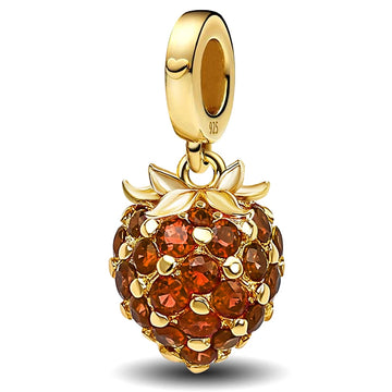 Gold Strawberry Charm