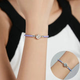 Purple Leather Charm Bracelet