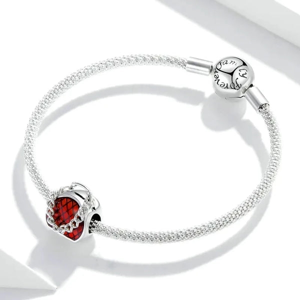 red purse on bracelet