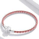 Red Leather Charm Bracelet