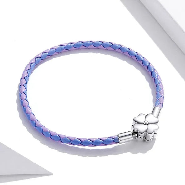 Purple Leather Charm Bracelet
