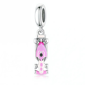 Pink Race Car Charm
