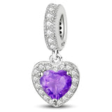 Purple Dangle Heart Charm