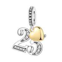 Wedding Anniversary Charm in 925 sterling silver, fits Pandora bracelets