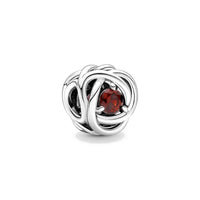 Birthstone Eternity Circle Charm – January birthstone