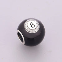8 Ball Billiard Charm in 925 sterling silver, fits Pandora bracelets – view 2