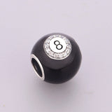 8 Ball Billiard Charm in 925 sterling silver, fits Pandora bracelets – view 2