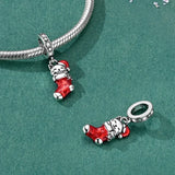 Christmas Cat Stocking Charm in 925 sterling silver, fits Pandora bracelets – view 2