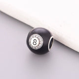 8 Ball Billiard Charm in 925 sterling silver, fits Pandora bracelets – view 3