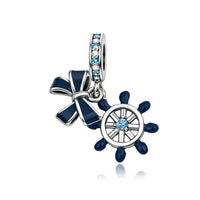 Nautical Ship Wheel Charm in 925 sterling silver, fits Pandora bracelets