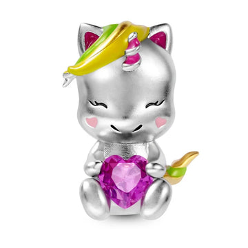Caticorn Charm fits Pandora bracelets, 925 sterling silver
