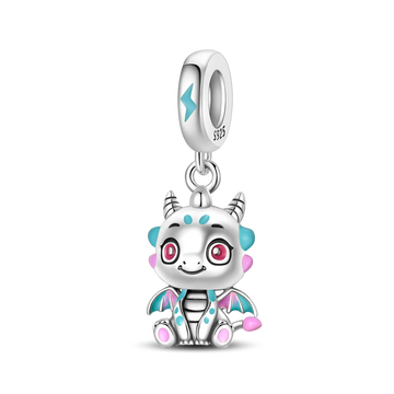 Baby Dragon Charm in 925 sterling silver, fits Pandora bracelets