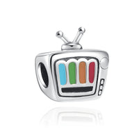 Retro TV Charm in 925 sterling silver, fits Pandora bracelets