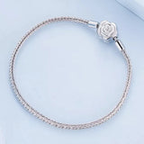 Silver Rose Charm Bracelet