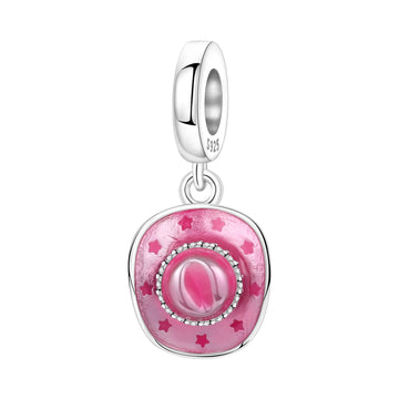 Pink Cowboy Hat Charm in 925 sterling silver, fits Pandora bracelets
