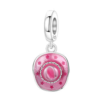 Pink Cowboy Hat Charm in 925 sterling silver, fits Pandora bracelets