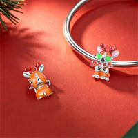 Christmas Reindeer Dog Charm in 925 sterling silver, fits Pandora bracelets – view 3