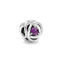 Birthstone Eternity Circle Charm – February birthstone