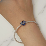 blue rose on bracelet