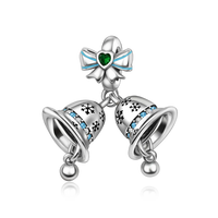 Christmas Bells Charm in 925 sterling silver, fits Pandora bracelets