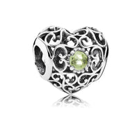 Birthstone Heart Charm – August birthstone