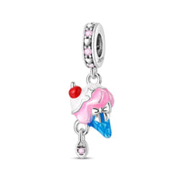 Cherry Ice Cream Cone Charm in 925 sterling silver, fits Pandora bracelets