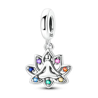 Seven Chakra Meditation Charm in 925 sterling silver, fits Pandora bracelets