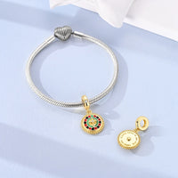 Roulette Wheel Charm in 925 sterling silver, fits Pandora bracelets – view 3