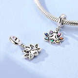 Seven Chakra Meditation Charm styled on a charm bracelet, fits Pandora bracelets
