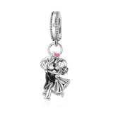 Ballroom Dance Charm fits Pandora bracelets, 925 sterling silver