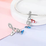 Seven Chakra Meditation Charm styled on a charm bracelet, fits Pandora bracelets