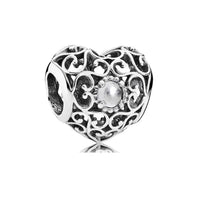 Birthstone Heart Charm – April birthstone