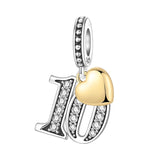 Wedding Anniversary Charm – 10th, 925 sterling silver, fits Pandora bracelets