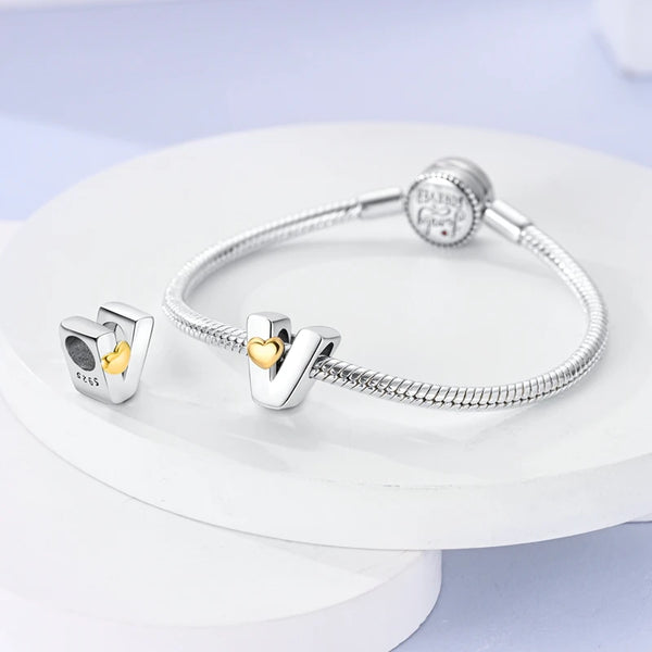 Gold Letter V Pandora