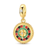 Roulette Wheel Charm in 925 sterling silver, fits Pandora bracelets