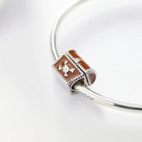 Pirate Treasure Chest Charm styled on a charm bracelet, fits Pandora bracelets