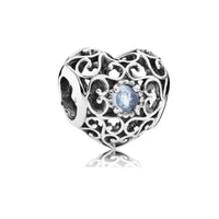 Birthstone Heart Charm – March birthstone