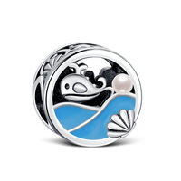 Ocean Wave Charm in 925 sterling silver, fits Pandora bracelets