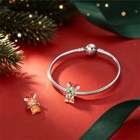 Christmas Reindeer Dog Charm in 925 sterling silver, fits Pandora bracelets – view 2