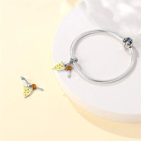 Pizza Slice Charm styled on a charm bracelet, fits Pandora bracelets
