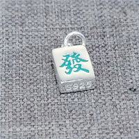 Mahjong Fortune Tile Charm in 925 sterling silver, fits Pandora bracelets