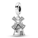 Silver Windmill Charm