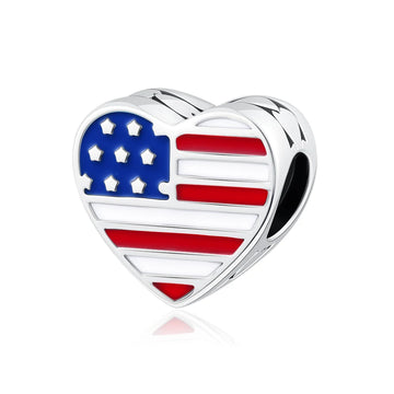USA Heart Bead