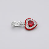 Red Dangle Heart Charm