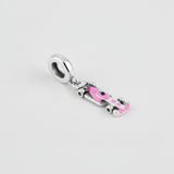 Pink Race Car Charm