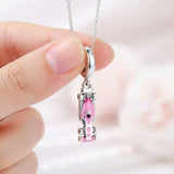 Pink Race Car Charm
