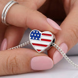 USA Heart Bead