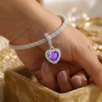 Purple Dangle Heart Charm