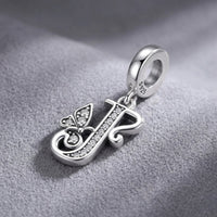 Butterfly Letter J Charm